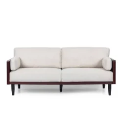 Sofia Mid-Century Modern Upholstered 3 Seater Sofa - Christopher Knight Home -Christopher Knight Home GUEST 4a3c696c efad 40b2 a168 ae69b519f170
