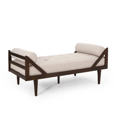Rayle Contemporary Tufted Chaise Lounge With Rolled Accent Pillows - Christopher Knight Home 4 Rayle Contemporary Tufted Chaise Lounge With Rolled Accent Pillows - Christopher Knight Home - Image 2