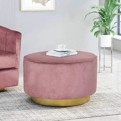 Croton Modern Glam Velvet Swivel Ottoman - Christopher Knight Home 3 Croton Modern Glam Velvet Swivel Ottoman - Christopher Knight Home