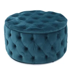 Zelfa New Velvet Ottoman - Christopher Knight Home -Christopher Knight Home GUEST 4fc3a810 4d56 4473 802e 848f5d6cbffc