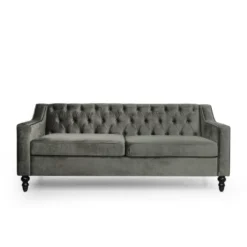 Knouff Modern Glam Tufted Velvet 3 Seater Sofa - Christopher Knight Home -Christopher Knight Home GUEST 50cc4edd 83fc 4087 921c 1dc7b1f0fba7