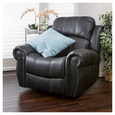Charlie Faux Leather Glider Recliner Club Chair - Christopher Knight Home 4 Charlie Faux Leather Glider Recliner Club Chair - Christopher Knight Home - Image 2