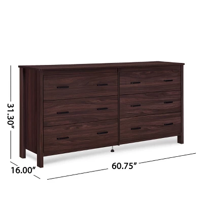 3pc Olimont Contemporary Double Dresser And Nightstand Set Walnut - Christopher Knight Home 13 3pc Olimont Contemporary Double Dresser And Nightstand Set Walnut - Christopher Knight Home - Image 11