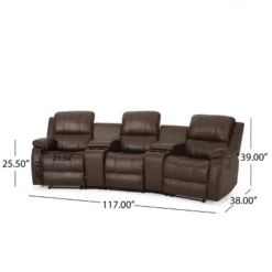 Meridan Contemporary Upholstered Theater Seating Reclining Sofa - Christopher Knight Home -Christopher Knight Home GUEST 54795240 fe61 416a ab40 35510ffc0efb