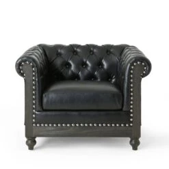 Castalia Chesterfield Tufted Club Chair With Nailhead Trim Midnight - Christopher Knight Home -Christopher Knight Home GUEST 54eff52e 38bd 4038 ae0b 4661e35aa92a