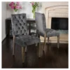 Set Of 2 Saltillo New Velvet Dining Chair Charcoal - Christopher Knight Home