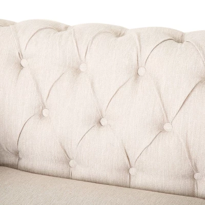 Castalia Chesterfield Tufted Fabric Club Chair With Nailhead Trim - Christopher Knight Home 8 Castalia Chesterfield Tufted Fabric Club Chair With Nailhead Trim - Christopher Knight Home - Image 6