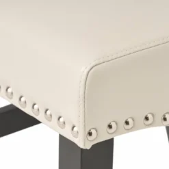 Set Of 2 Lisette Leather 25" Counter Height Barstool Ivory - Christopher Knight Home -Christopher Knight Home GUEST 585784a0 f8b9 45dd a303 d45b1c5af3c9