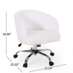 Syosset Modern Glam Swivel Office Chair White/Silver - Christopher Knight Home -Christopher Knight Home GUEST 59be8ee1 51a8 43f0 aacb ffb1628c5719