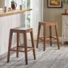 Set Of 2 Maybelle Farmhouse Wooden Counter Height Barstools - Christopher Knight Home