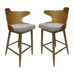 Set Of 2 Kamryn Mid Century Modern Barstool - Christopher Knight Home -Christopher Knight Home GUEST 5af22ef4 be45 41dd 9371 e1dc06354437