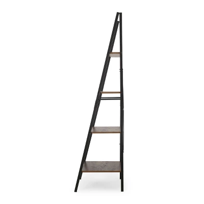 71.5" Newnan Modern Industrial 4 Shelf Etagere Ladder Bookcase - Christopher Knight Home 8 71.5" Newnan Modern Industrial 4 Shelf Etagere Ladder Bookcase - Christopher Knight Home - Image 6