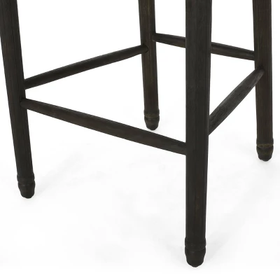2pc Govan French Country Wooden Counter Height Barstools With Upholstered Seating Charcoal/Black - Christopher Knight Home 9 2pc Govan French Country Wooden Counter Height Barstools With Upholstered Seating Charcoal/Black - Christopher Knight Home - Image 7