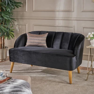 Amaia Modern New Velvet Settee - Christopher Knight Home 3 Amaia Modern New Velvet Settee - Christopher Knight Home