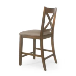 2pc Emory Farmhouse Upholstered Wood Counter Height Barstools - Christopher Knight Home -Christopher Knight Home GUEST 63491100 d505 4a9d 8562 2e7a2bb1b0d5