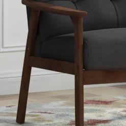 Set Of 2 Duluth Mid-Century Armchairs Black - Christopher Knight Home -Christopher Knight Home GUEST 63501b90 c7a2 4ea7 97b3 8d281b422ccc