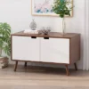 Pickfair Mid-Century Modern 2 Door Cabinet Walnut/White - Christopher Knight Home -Christopher Knight Home GUEST 648b3cd1 520b 4d80 9f64 84367fedf13b
