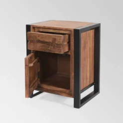 Guetlet Boho Cabinet Light Brown/Black - Christopher Knight Home -Christopher Knight Home GUEST 65f7d7cb 75db 485d 8f26 c60ff87415bb