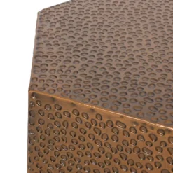 Pamsha Modern Hammered Iron Geometric Brushed Antique Side Table Bronze - Christopher Knight Home -Christopher Knight Home GUEST 66d6592e 6dcc 4b51 bb2a 2e0182845e6e
