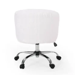 Syosset Modern Glam Swivel Office Chair White/Silver - Christopher Knight Home -Christopher Knight Home GUEST 69dde7b3 6999 4d74 84ad 3e6d7b2a9fb7