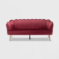Reitz Modern Glam Velvet Channel Stitch 3 Seater Shell Sofa - Christopher Knight Home -Christopher Knight Home GUEST 6afc1001 3131 4a74 a86c 7037caa91121