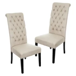 Set Of 2 Leorah Tall Back Tufted Dining Chair - Christopher Knight Home -Christopher Knight Home GUEST 6becc50f 924f 4a06 929b 22b34e870eb5