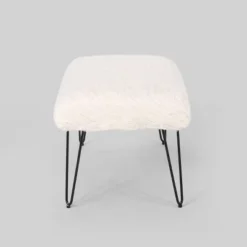 Binniker Faux Fur Bench White - Christopher Knight Home -Christopher Knight Home GUEST 6cf3b1c8 4a3e 46fb 8881 c48e226b0781