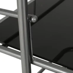 Bridger Modern 3 Tier Bar Cart With Glass Shelving Silver/Black - Christopher Knight Home -Christopher Knight Home GUEST 6d59d5b8 1245 4ee9 bcf9 3410a70cac44