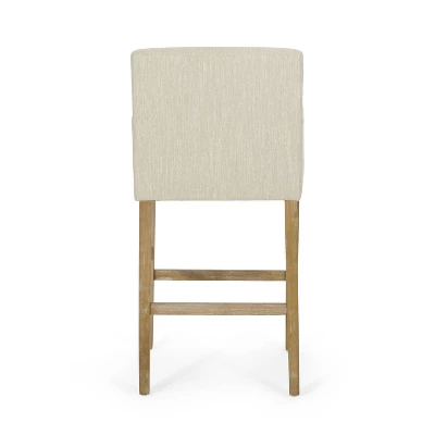 Set Of 2 30.5" Armga Contemporary Fabric Upholstered Wood Counter Height Barstools - Christopher Knight Home 6 Set Of 2 30.5" Armga Contemporary Fabric Upholstered Wood Counter Height Barstools - Christopher Knight Home - Image 4