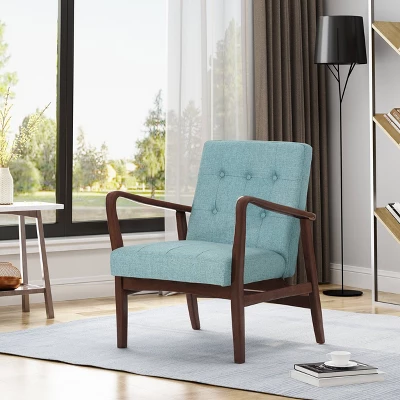 Marcola Mid Century Modern Upholstered Wood Framed Club Chair - Christopher Knight Home 3 Marcola Mid Century Modern Upholstered Wood Framed Club Chair - Christopher Knight Home