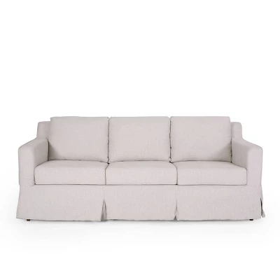 Arrastra Contemporary Fabric 3 Seater Sofa With Skirt - Christopher Knight Home 4 Arrastra Contemporary Fabric 3 Seater Sofa With Skirt - Christopher Knight Home - Image 2
