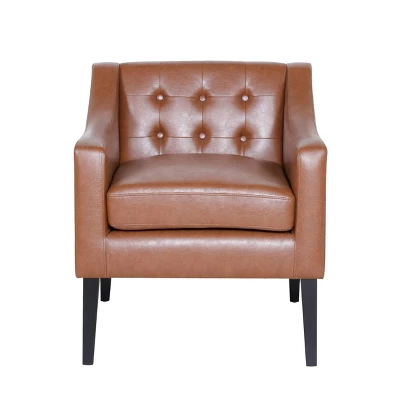 Deanna Contemporary Faux Leather Tufted Accent Chair - Christopher Knight Home 11 Deanna Contemporary Faux Leather Tufted Accent Chair - Christopher Knight Home - Image 9