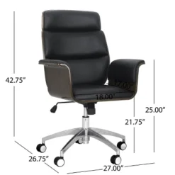 Cannonade Mid Century Modern Swivel Office Chair Black/Gray - Christopher Knight Home -Christopher Knight Home GUEST 771ca58f 29b8 460f a11e 742e650a81df