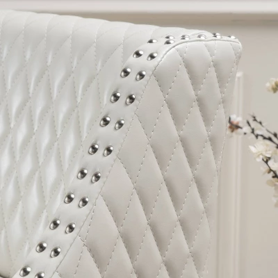 28" Milano Quilted Bonded Leather Barstool - Christopher Knight Home 4 28" Milano Quilted Bonded Leather Barstool - Christopher Knight Home - Image 2