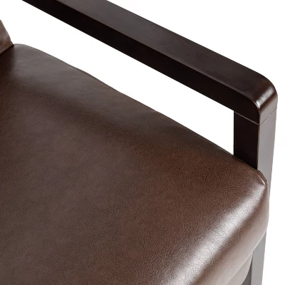 Fernhill Mid Century Modern Faux Leather Upholstered Pushback Recliner Dark Brown/Dark Espresso - Christopher Knight Home 9 Fernhill Mid Century Modern Faux Leather Upholstered Pushback Recliner Dark Brown/Dark Espresso - Christopher Knight Home - Image 7