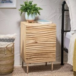 Allaire Modern Side Table Tan - Christopher Knight Home -Christopher Knight Home GUEST 7f10c749 0282 4266 a77b 7449a1f0d0e5