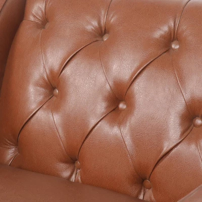 Furman Contemporary Tufted Club Chair Cognac - Christopher Knight Home 10 Furman Contemporary Tufted Club Chair Cognac - Christopher Knight Home - Image 8