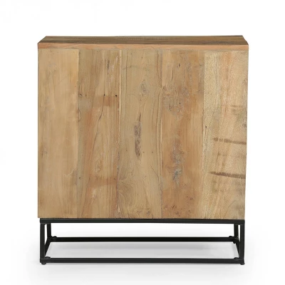 Burdine Handcrafted Boho Wood 3 Drawer Cabinet Natural/Black - Christopher Knight Home 9 Burdine Handcrafted Boho Wood 3 Drawer Cabinet Natural/Black - Christopher Knight Home - Image 7