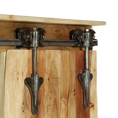 Laymon Modern Industrial Handcrafted Acacia Wood Live Edge Cabinet With Sliding Door Natural/Black - Christopher Knight Home 7 Laymon Modern Industrial Handcrafted Acacia Wood Live Edge Cabinet With Sliding Door Natural/Black - Christopher Knight Home - Image 5