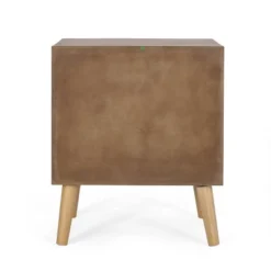 Hulett Contemporary End Table With Storage Walnut/Natural/Antique Gold - Christopher Knight Home -Christopher Knight Home GUEST 843eee32 192a 46f7 87b9 1da5f24d4543