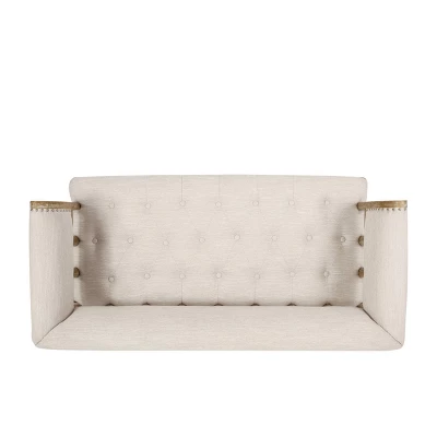 Loyning Traditional Fabric Tufted Loveseat - Christopher Knight Home 6 Loyning Traditional Fabric Tufted Loveseat - Christopher Knight Home - Image 4