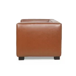 Goyette Contemporary Faux Leather Club Chair Cognac Brown/Dark Walnut - Christopher Knight Home -Christopher Knight Home GUEST 86c0310e c1f7 4b34 82c4 d7989c30b3e3