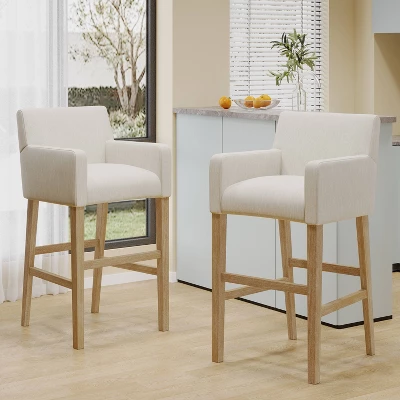 Set Of 2 30.5" Armga Contemporary Fabric Upholstered Wood Counter Height Barstools - Christopher Knight Home 3 Set Of 2 30.5" Armga Contemporary Fabric Upholstered Wood Counter Height Barstools - Christopher Knight Home