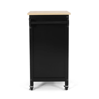 Maynard Contemporary Glass Paneled Kitchen Cart Natural/Black - Christopher Knight Home 7 Maynard Contemporary Glass Paneled Kitchen Cart Natural/Black - Christopher Knight Home - Image 5