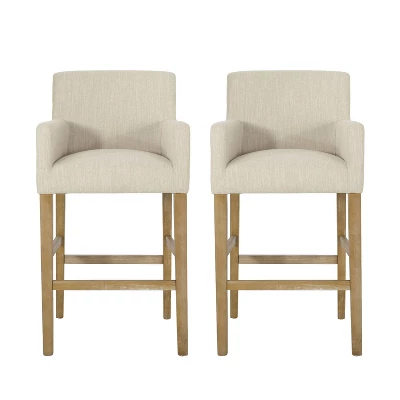 Set Of 2 30.5" Armga Contemporary Fabric Upholstered Wood Counter Height Barstools - Christopher Knight Home 11 Set Of 2 30.5" Armga Contemporary Fabric Upholstered Wood Counter Height Barstools - Christopher Knight Home - Image 9