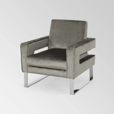 Kirkwood Modern Glam Velvet Club Chair - Christopher Knight Home 8 Kirkwood Modern Glam Velvet Club Chair - Christopher Knight Home - Image 6