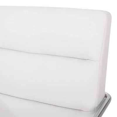 Gehring Modern Channel Stitched Swivel Office Lift Chair White/Chrome - Christopher Knight Home 6 Gehring Modern Channel Stitched Swivel Office Lift Chair White/Chrome - Christopher Knight Home - Image 4