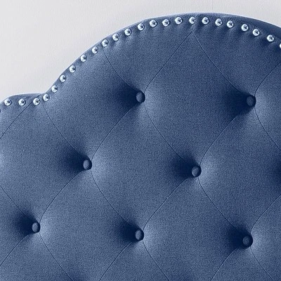 Queen Cordeaux Fully-Upholstered Bed Navy Blue - Christopher Knight Home 4 Queen Cordeaux Fully-Upholstered Bed Navy Blue - Christopher Knight Home - Image 2