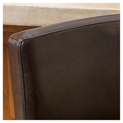 Set Of 2 26" Portman Bonded Leather Counter Height Barstool Brown - Christopher Knight Home 4 Set Of 2 26" Portman Bonded Leather Counter Height Barstool Brown - Christopher Knight Home - Image 2