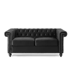Brinkhaven Modern Glam Tufted Velvet Loveseat With Nailhead Trim - Christopher Knight Home -Christopher Knight Home GUEST 931465da fe47 42fe 9be8 4ce9dca19648